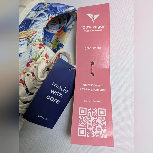 Farm Rio NEW Copacabana Flatform Sneakers size US 7 Women Floral Cotton Platform - Picture 11 of 11